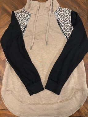 Maurices cowl neck sweatshirt with leopard print detail!